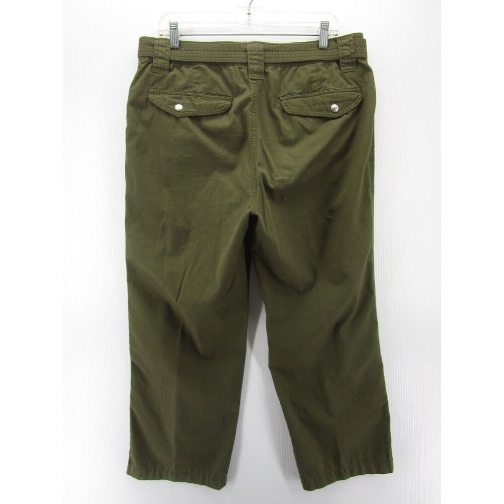 Lauren Ralph Laure Pants 14 Chino Khakis Belted Pockets Crop * - Picture 6 of 10